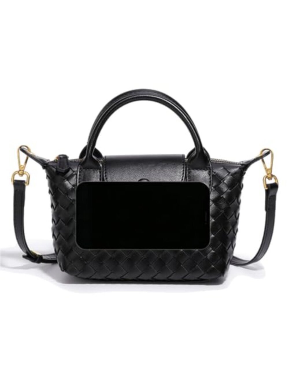Women Leather Clutch Crossbody Bag Handbag with Zipper Pocket - 3 Sizes